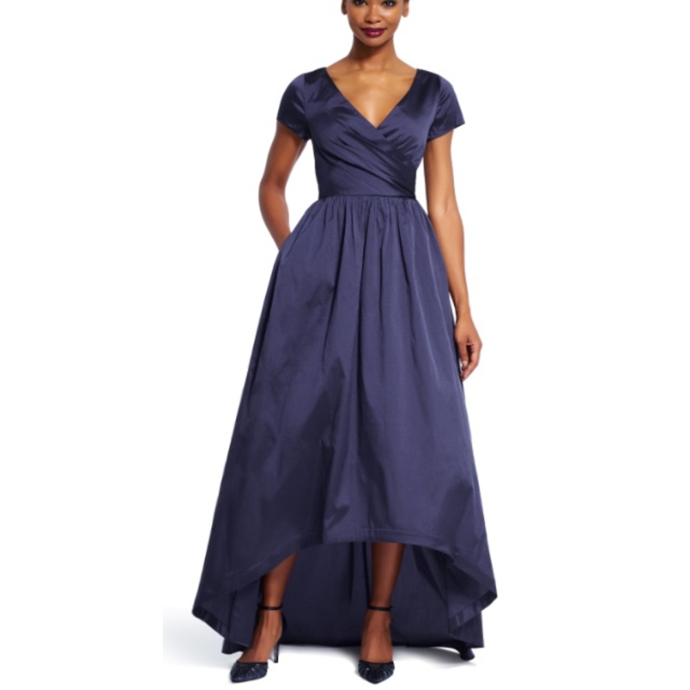 Adrianna Papell High Low Taffeta Gown